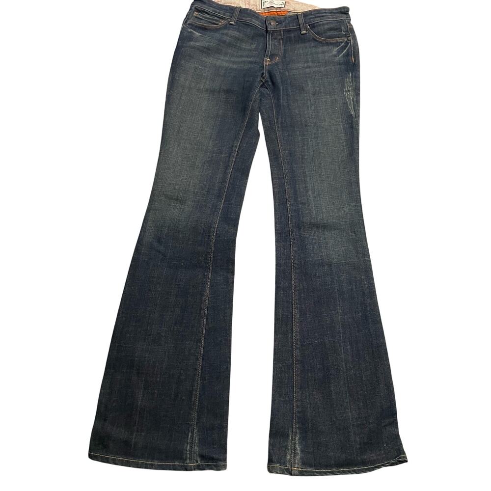 Y2K Pierce Jeans Luxury Lifestyle Premium Denim Flare 75148 Womens 28 Blue USA